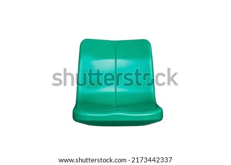 Green stadium chairs isolated on white background with clipping path included