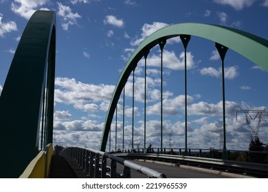 Green, Steel Road Bridge Girder
