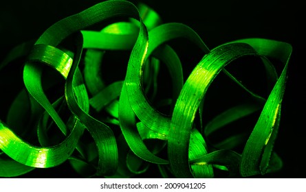 Green Steel Shavings Macro Shot For Wallpaper Or Texture