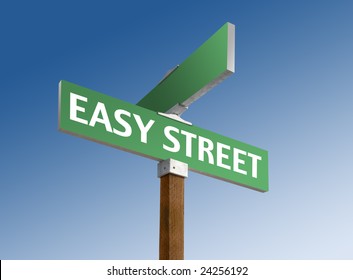 Green Street Sign Reading Easy Street