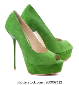olive green suede heels