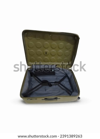 green suitcase isolated on white background