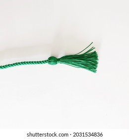 Green Tassel Cord On White Background