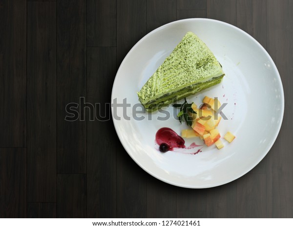 Green Tea Matcha Cake Triangle Shape Stock Photo Edit Now 1274021461