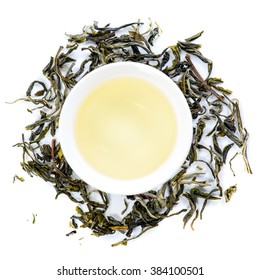 Green Tea In Mengding A Cup, The Top View