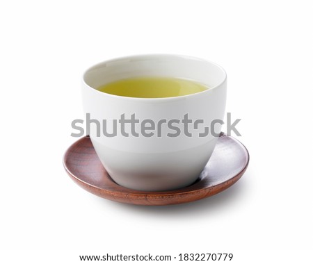 Green tea on a white background. Image of Japanese green tea.