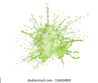 Green Tea Splash Isolated