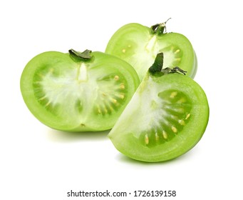 Green Tomato On White Background 