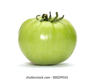 Green Tomato On White Background