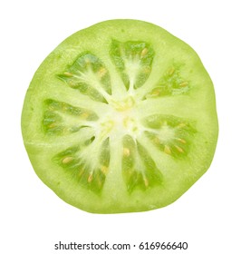 Green Tomato On White Background 