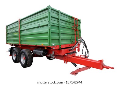 The Green Tractor Cart Isolated On A White Background