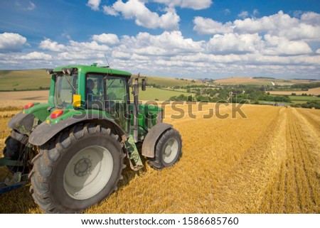 Similar – Image, Stock Photo Landscape with farmland and cloudy sky