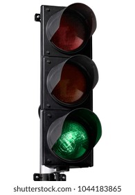 Green Traffic Light Isolated On White Background