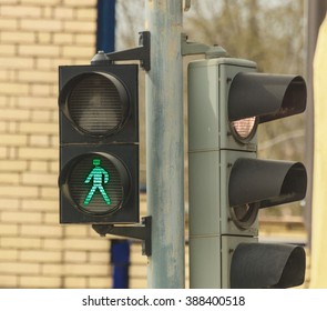 Green traffic light for pedestrians
