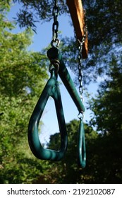 Green Trapeze Swing Bar Handles And Chain