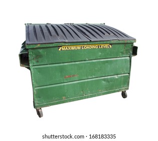 Green Trash Recycle Dumpster Isolated On Stock Photo 168183335 ...