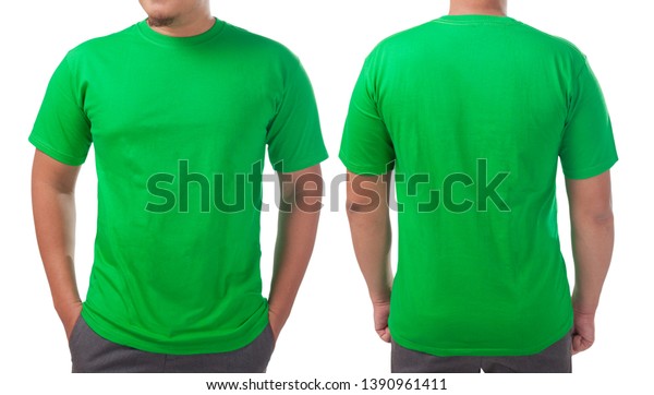 Download Green Tshirt Mock Front Back View Stock Photo (Edit Now ...