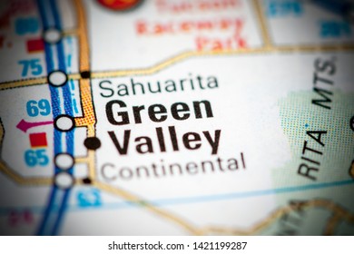 Green Valley. Arizona. USA On A Map