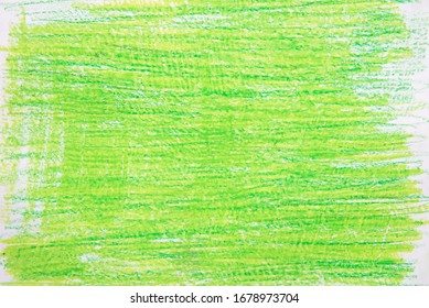 Green Vax Color  Crayon On White Paper Background Texture