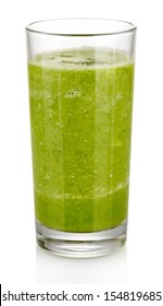 Green Vegetable Juice Isolated On White