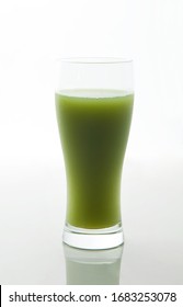 Green Vegetable Juice On White Background