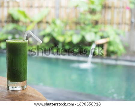 Similar – Green vegetable smoothies and infused fruit water cocktails