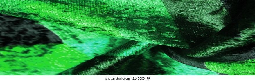 green velvet fabric, dense fabric of silk, cotton or nylon with a thick short pile on one side. Texture, background