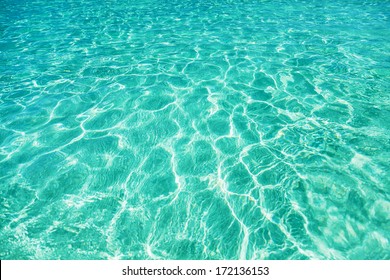  Green water background. Elafonisi Beach, Crete, Greece 
