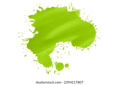 green watercolor background. Artistic hand paint. isolated on white background