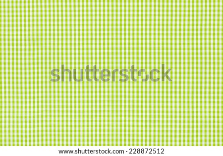Green and white checkered fabric