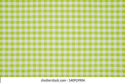 Green And White Checkered Tablecloth