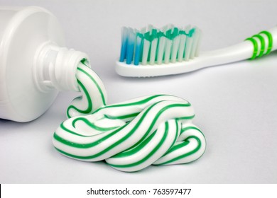 green and white toothpaste