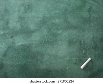 Green Wood Board With White Chalk Background