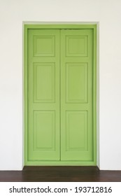 Green Wood Door.