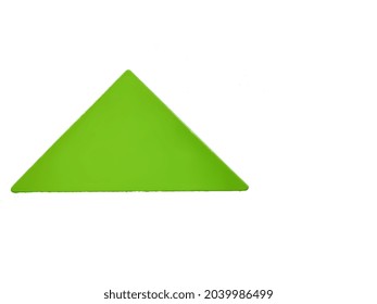 Green Wooden Tangram Isolated On White Background.