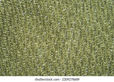 Green Wool Fabric Texture. Soft Material Background