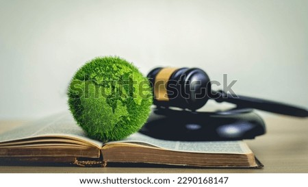 the green world is in the book There is a judging hammer behind it. The concept of global natural law and environmental judgment.