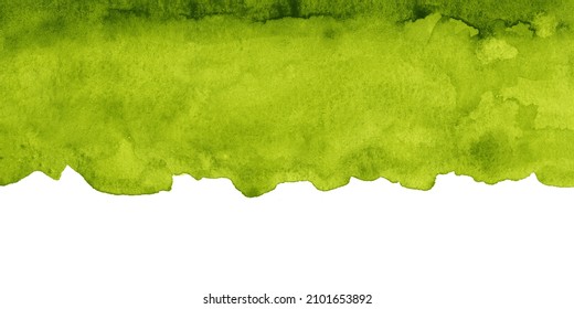 Green And Yellow Watercolor Background On Paper