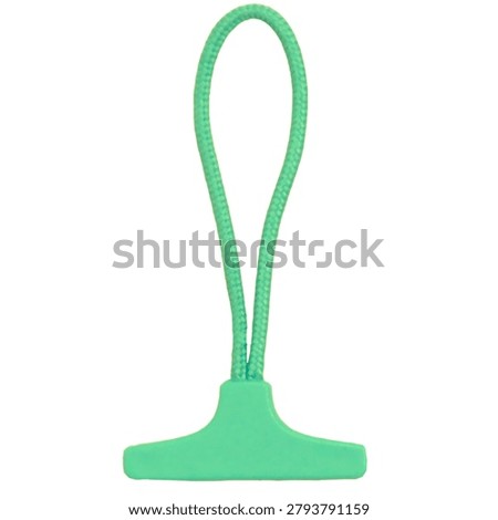 Green zipper pull tab with durable cord loop, isolated on a white background, designed for backpacks, jackets, luggage, and outdoor gear accessories