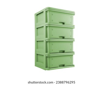 green,Drawer type 4 drawers kitchen rack, fruit and vegetable plastic storage basket toy storage basket, kitchen vegetable storage box,gree background
