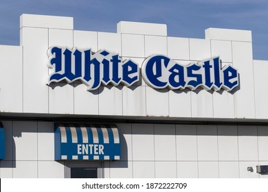 Greenfield - Circa December 2020: White Castle Hamburger Location. White Castle Serves 2 By 2 Inch Sliders.