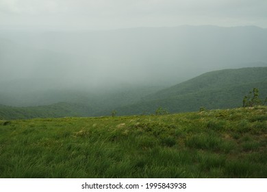 Green-gray Landscape Of Low Mountains In Eastern Europe.