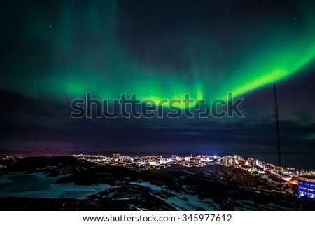 Similar – Image, Stock Photo A highlight shines over the forest in Burleigh Heads in the evening.