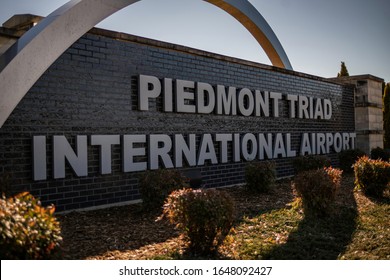 Greensboro, NC - February 2 2020: Piedmont Triad International Airport (GSO) Sign