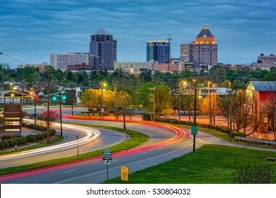 Greensboro, North Carolina, USA Downtown Skyline.