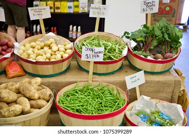 Greensboro,N.C./USA 04212018:
Fresh Vegetables Foe Sale At The Piedmont Triad Farmers Market On A Spring Saturday Afternoon