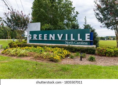 Greenville, NC / USA - September 24, 2020: Greenville North Carolina Sign