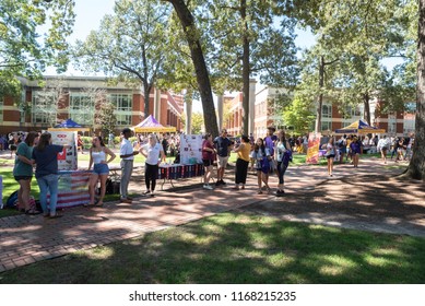 
Greenville, NC/United States- 08/29/2018: College Students Explore A Career Fair Being Organized On Campus. 