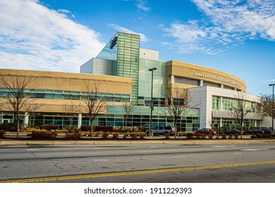 Greenville, North Carolina USA-02 06 2021: A Panoramic View Of The Eastern Carolina University Medical Center.