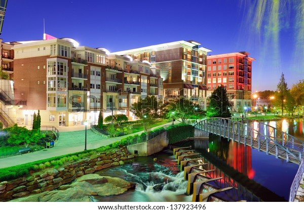 Greenville South Carolina Falls Park Downtown Stock Photo 137923496 ...